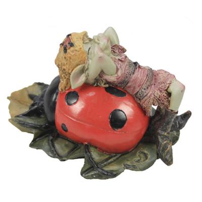 [R7060] - Resin Figurine 'Pixie and Ladybug' - 85 Mm
