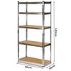Metal Storage Shelf 183 X 90 X 40 Cm Humberg Hr-853 Silver