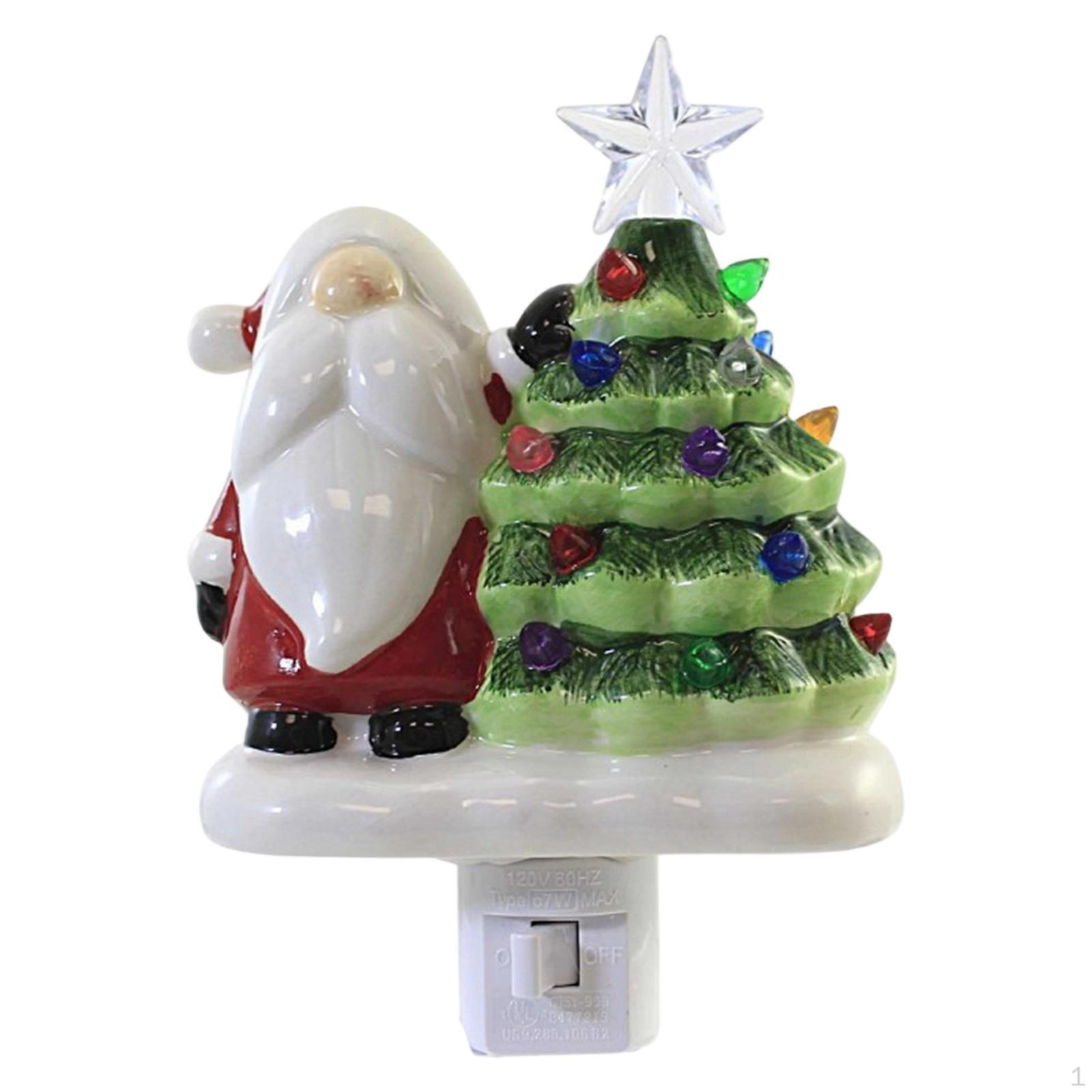 

Christmas Tree Night Light Decoration Unique Scene Wall Xmas Nightlight for Santa Claus