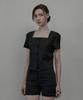 Mausolleum Mellow Square Neck Blouse Jacket - Black