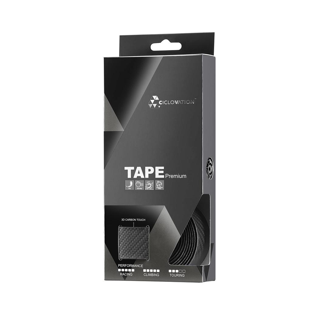 CICLOVATION Premium Bar Leather Black Diamond Tape, Touch, 3.0mm,
