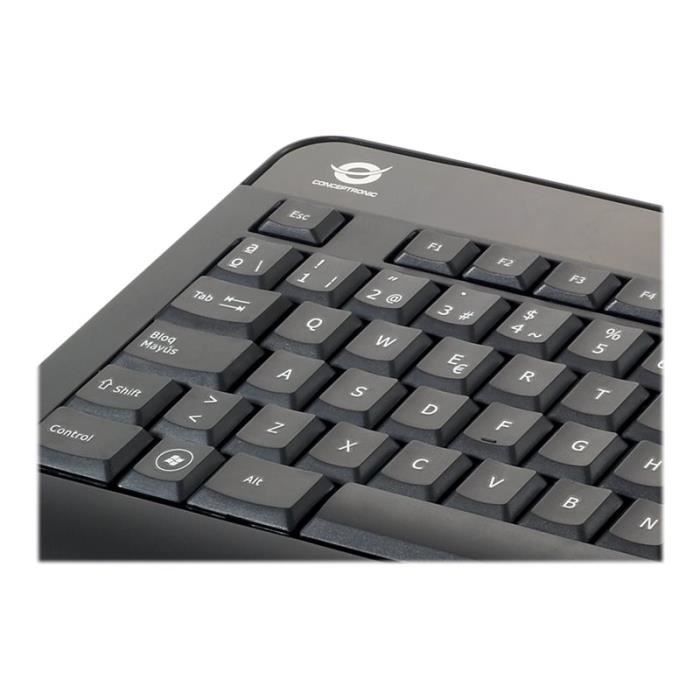 Clavier Avec Smart Card Reader (CCID) USB Espagnol Noir - CONCEPTRONIC - CKBESMARTID