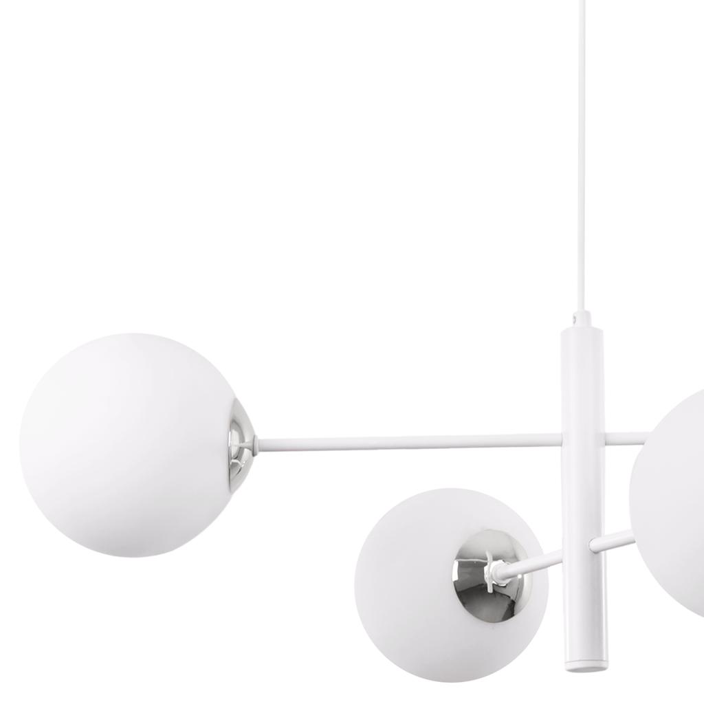 Vicenza Hanging Lamp White-Chrome 4-Flat White Lampshade E14