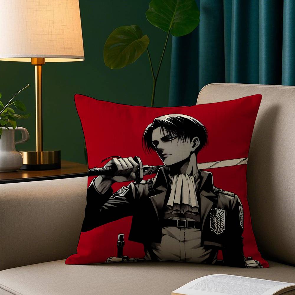 L-Леви А-Аккерман Наволочка Короткий Плюш Принт Наволочка Квадратные Наволочки для Декора Дивана Дома 12x12Inch