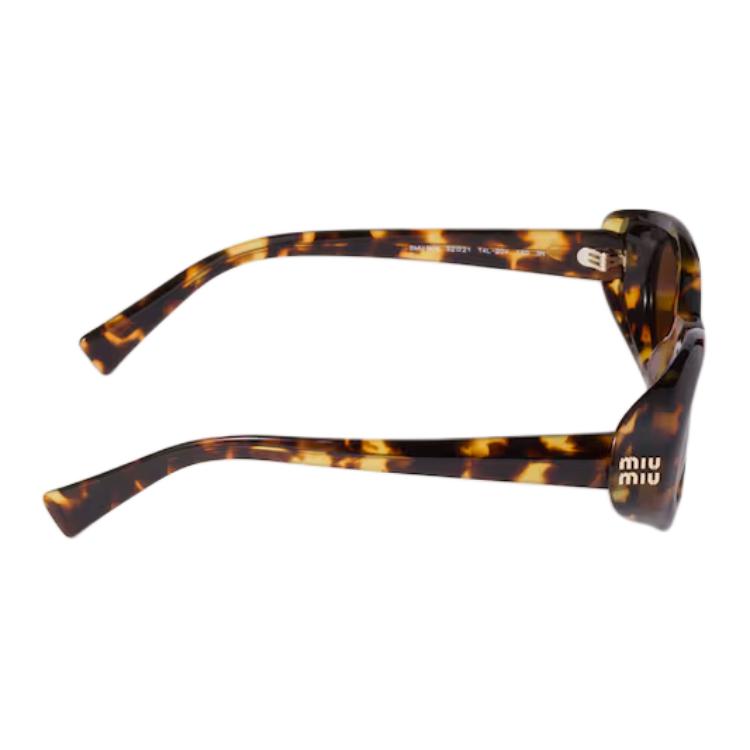 MIU MIU Logo-Embellished Oval Sunglasses Women Sunglasses Tortoiseshell SMUB09E14LFE20VC052