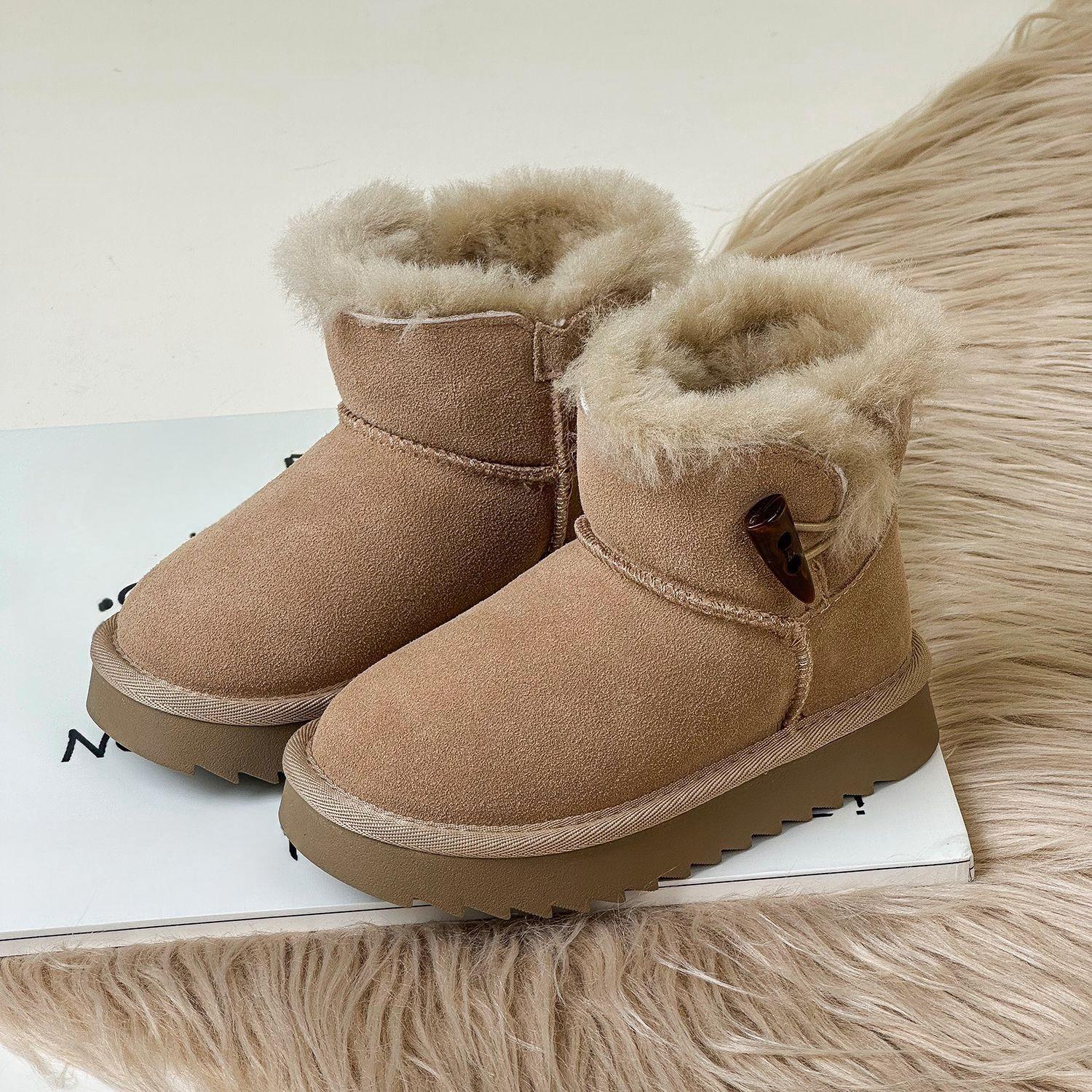 

Новые зимние детские ботинки для снега с роговой пряжкой, детские ботинки с матовым покрытием, удобные внутри, теплые ботинки для мальчиков и девочек 37