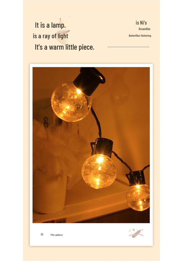 Outdoor Camping LED G50 Bulb String Lights - Big Round Decorative Battery-Powered Atmosphere Lighting