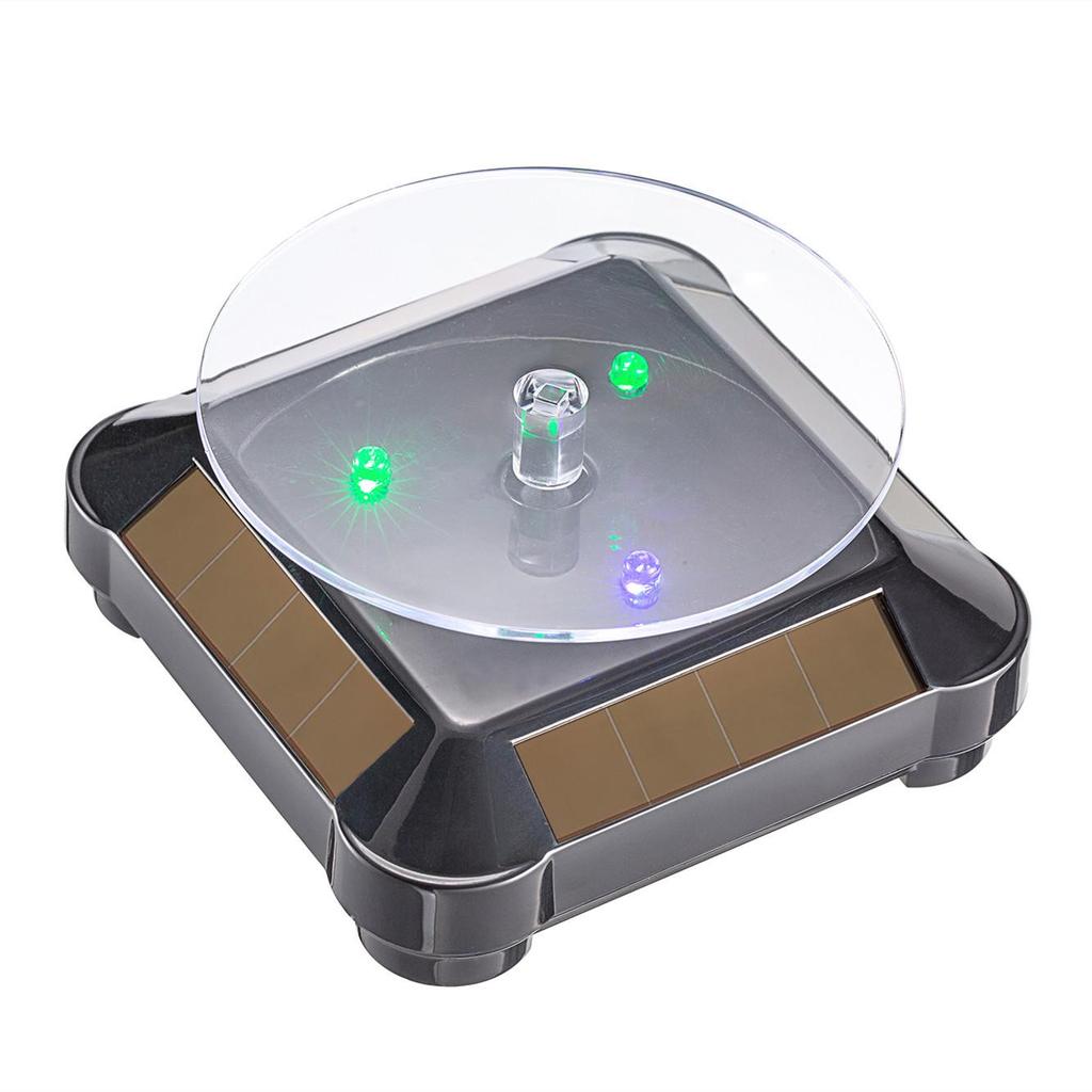 Solar-Powered LED Rotating Display Stand for Jewelry