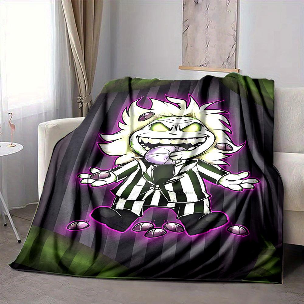 1 Stück Beetlejuice, Ghostbusters Decke Polyesterfaser, Ganzjahreskomfort für Sofa, Bett, Büro, Auto, Camping, Ideale Heimdekoration & Geschenk, Bürokomfort