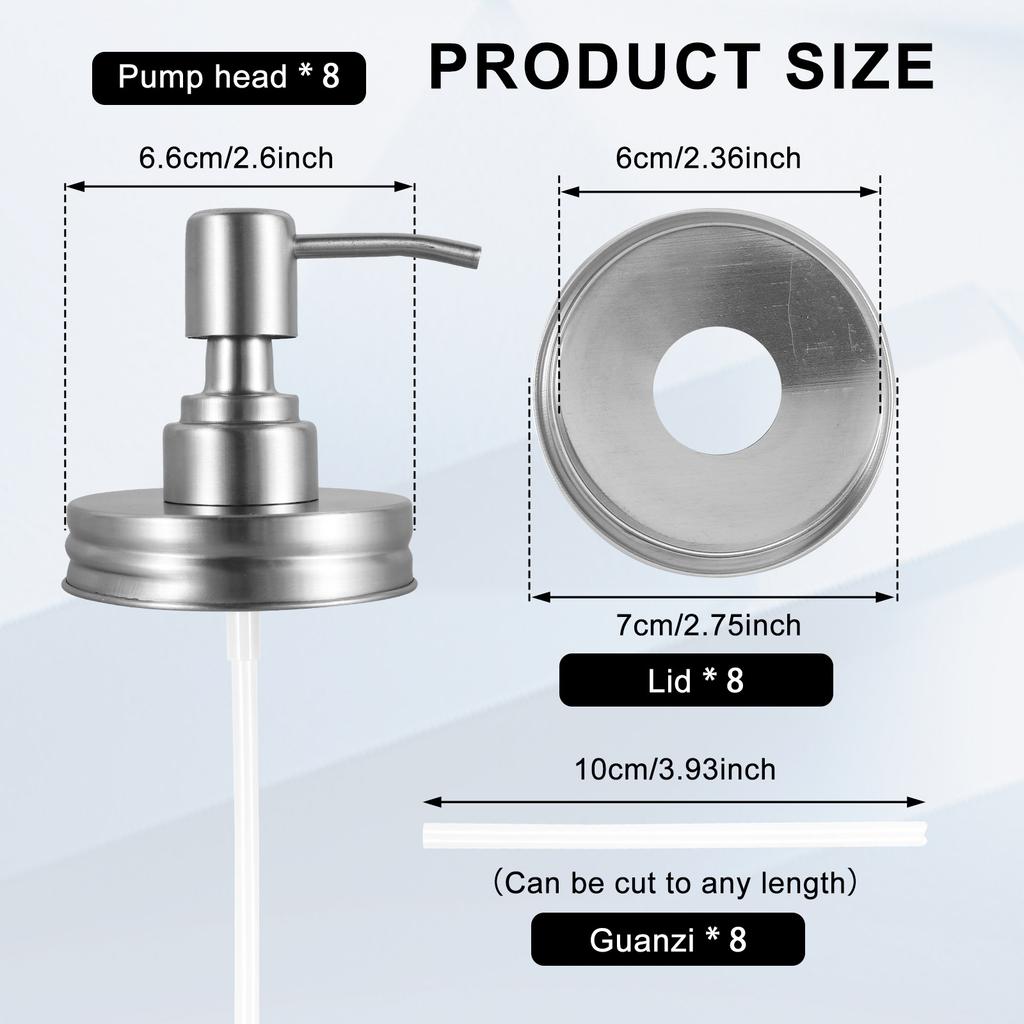 4/8 Stück Einmachglas Seifenspender Pumpe Deckel Handflüssigseife Spender Edelstahl Lotion Seifenspender Deckel für Küche
