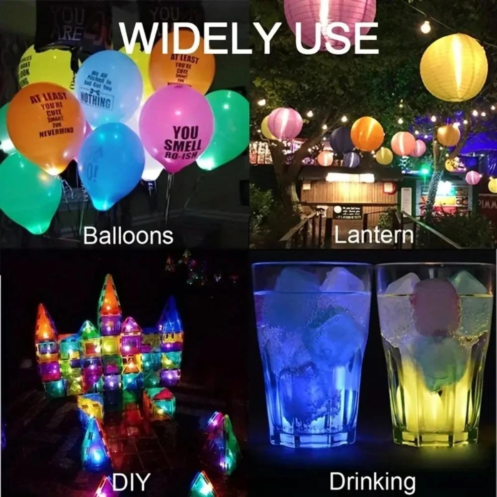 LED Electronic Luminous Round Lights, Colorful Shining Small Round Ball Lights, Handmade Balloon Lights, Decorative Luminous