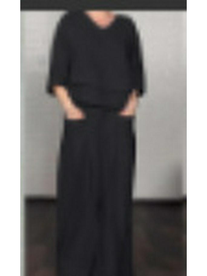 2025 Euro-American Style Solid Color Casual Two-Piece Set: Crew Neck Top & Mid-Waist Pocket Pants