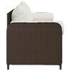 Garden Sofa with Cushions 3 Seater Brown Poly Rattan