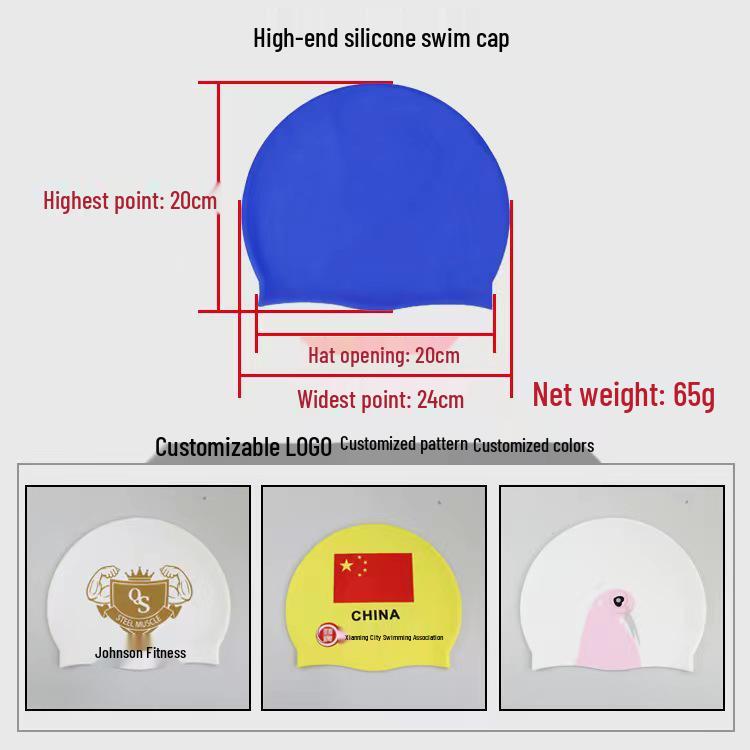 Adult Silicone Swimming Cap: Unisex, Long Hair, Waterproof, Ear Protection, Professional Fit