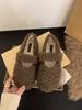 Flat-bottomed Versatile Mary Jane Fluffy Shoes Women's Shoes Wear 2025 New Autumn and Winter Foreign Style Velvet Cotton Shoes Single Shoes