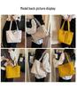 Korean Style Solid Color Canvas Tote Bag - Lightweight, Simple Design, Niche Handbag, Large Capacity Shoulder Bag
