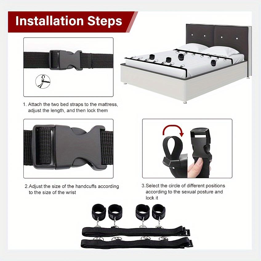 SM Bed Restraints Sex Kit Adult Sex Toys Couples Bed Mattress Bondage Straps Whip Sex Game Bondage Kit Bed Restraints Gear