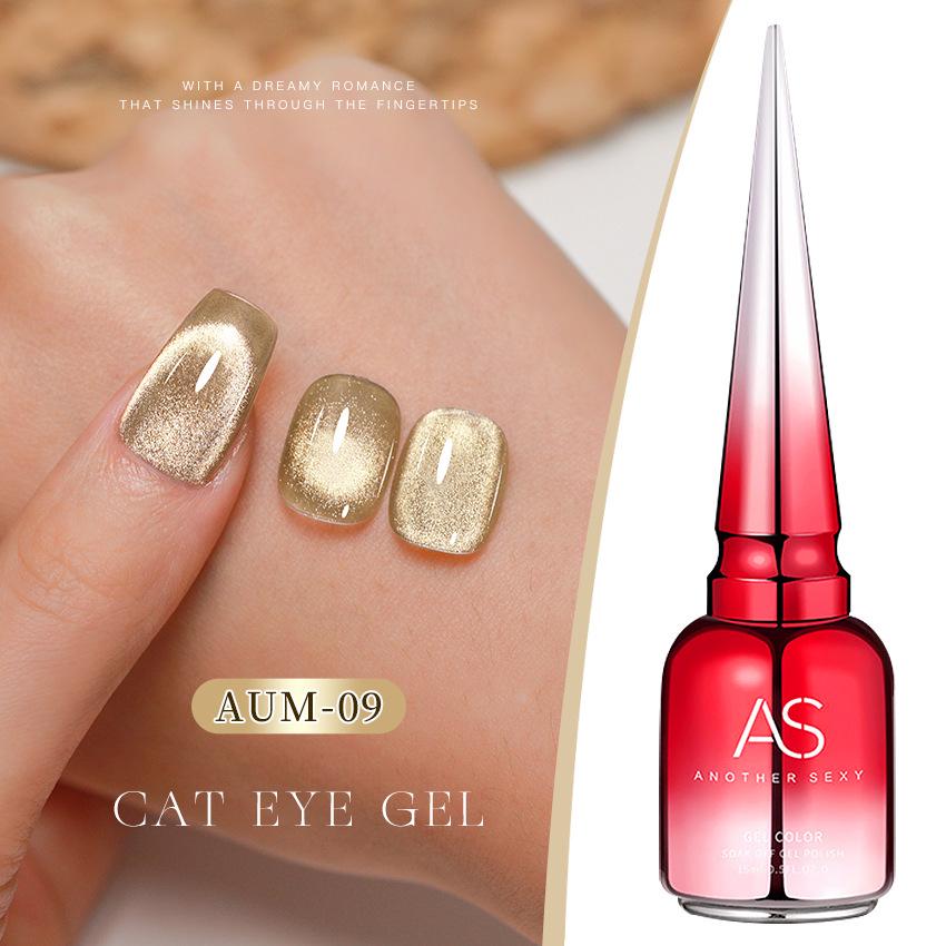 Champagne Cat Eye Gel Nail Polish - Whitening Manicure for Autumn/Winter