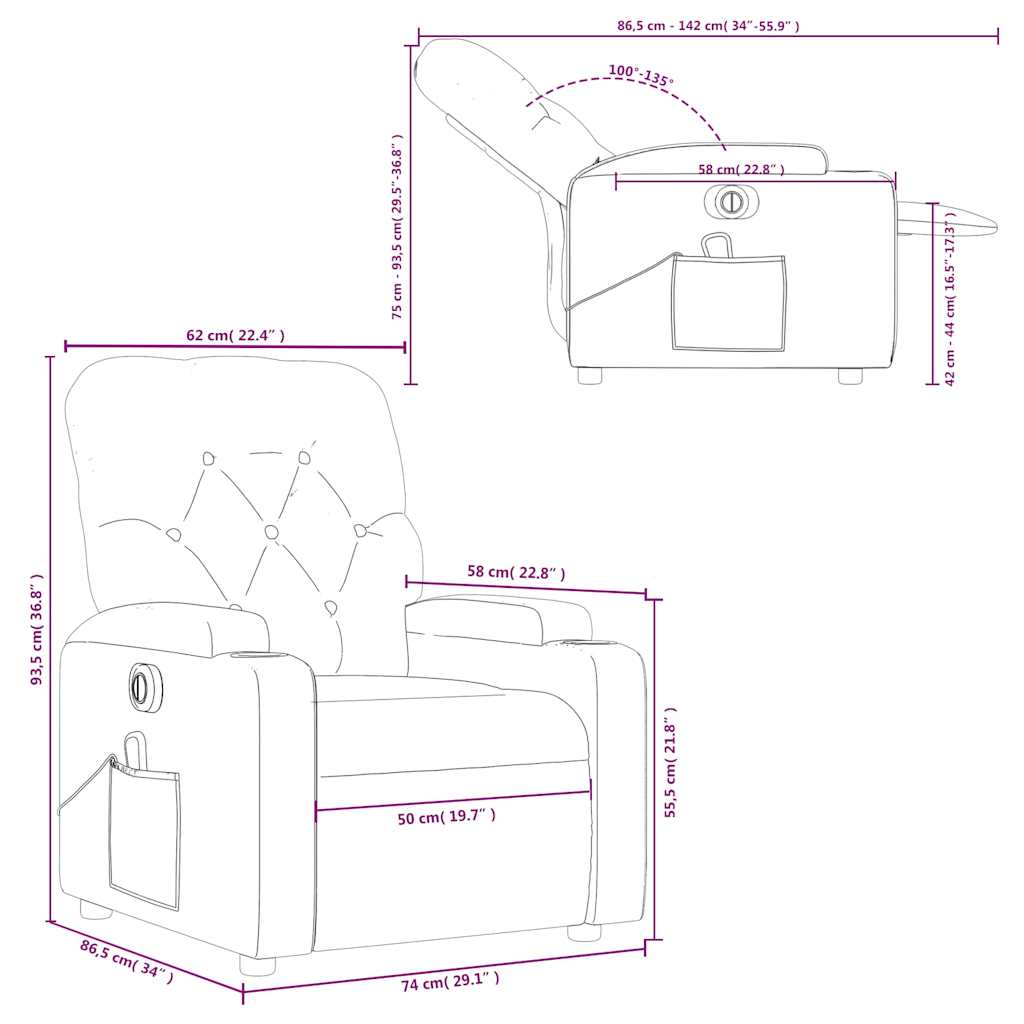 Electric Massage Chair Cream Fabric