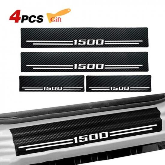4x Silverado 1500 Буквы Углеволокно Кожа Пикап Защитные Накладки на Пороги Двери