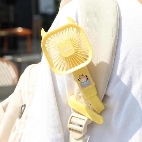 Mini Cooling Fan with Flexible Long Handle 3 Speed USB Rechargeable Devil Horn Handheld Desk Fan Portable Travel Outdoor Personal Fan