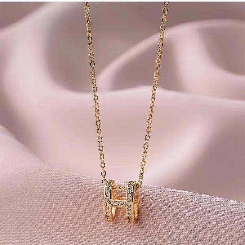 H Necklace Female Design Style Personality Temperament Qixi Festival For Friends