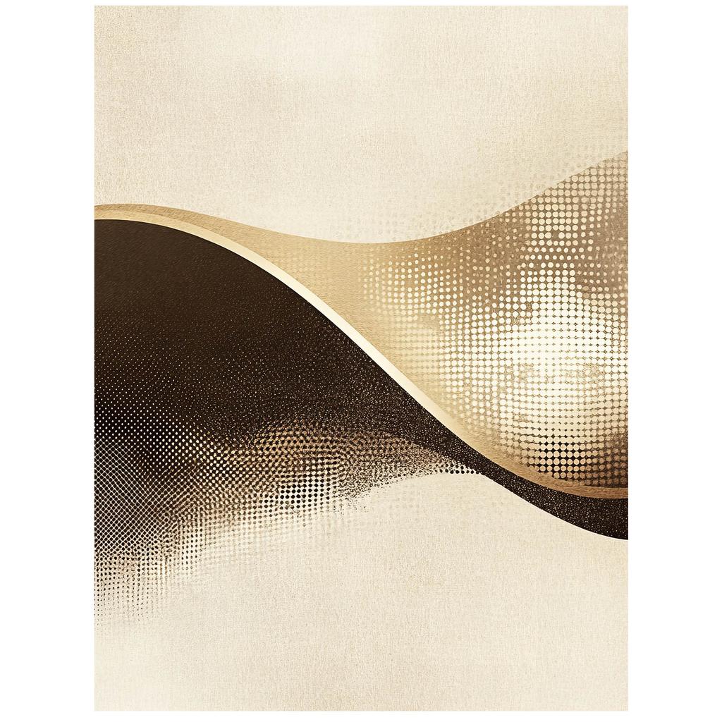 Wave of Dots - Abstract Poster Wave of Dots - Abstract Poster, 70X100 Cm, Black Aluminum Frame, 230 Gsm Matte Paper