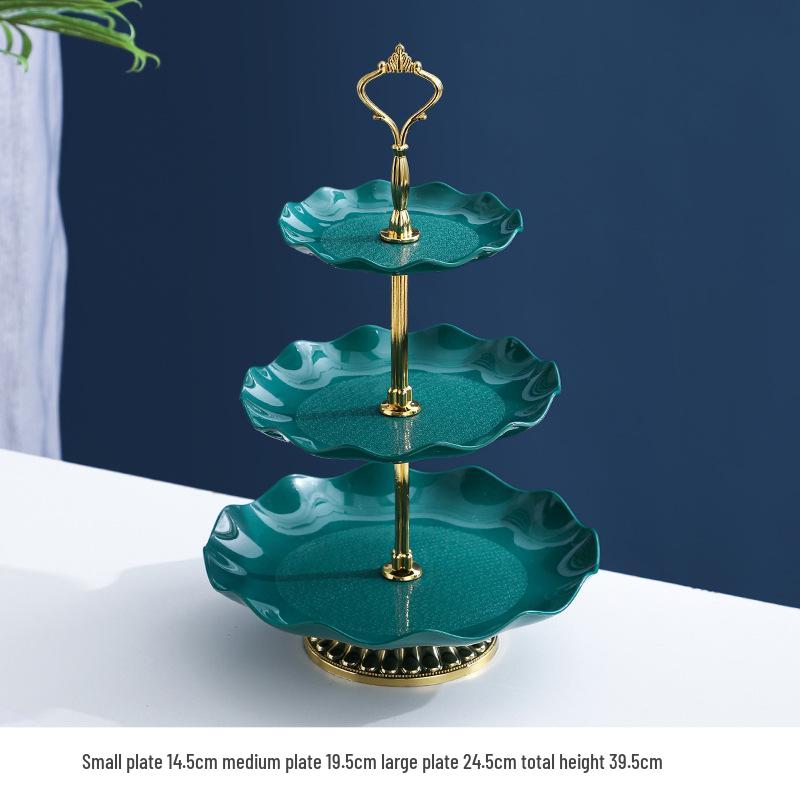 Luxusní vícepatrový stojan na ovoce a občerstvení: Třípatrový držák na dezerty a cukroví do obývacího pokoje