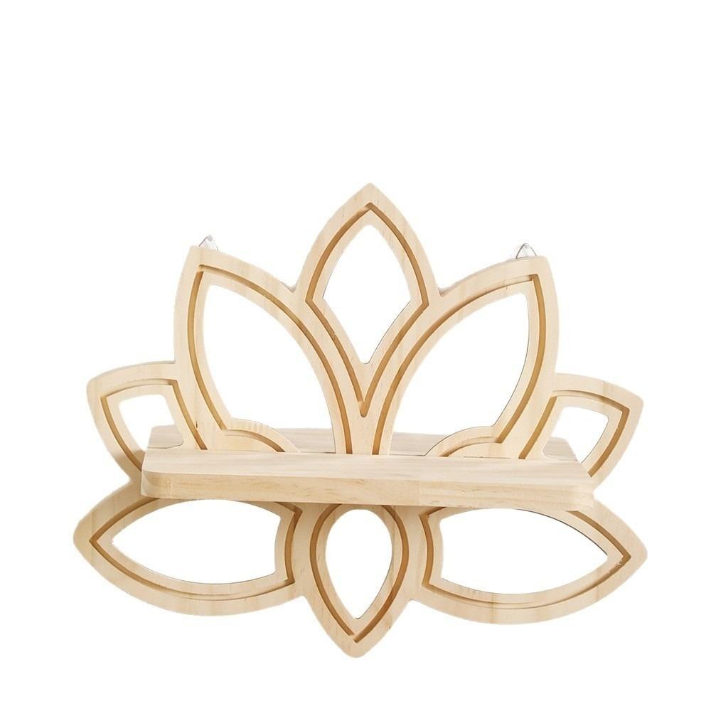 with Mirror Lotus Floating Shelf Wooden Wall Hanging Shelf Display Wall Shelf  Home Decoration хаки