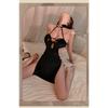 Sexy Pure Desire Female Plum Blossom Embroidery High Slit Cheongsam Classical Velvet Sexy Temptation Erotic Underwear Uniform