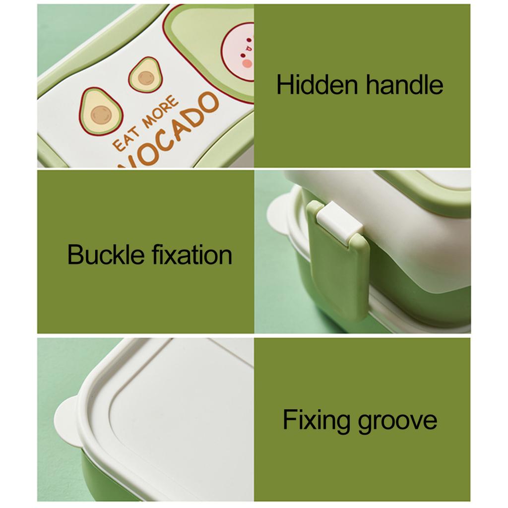 With Cutlery Lunch Storage Box Large Capacity Creative Cartoon Student Office Worker Bento Case