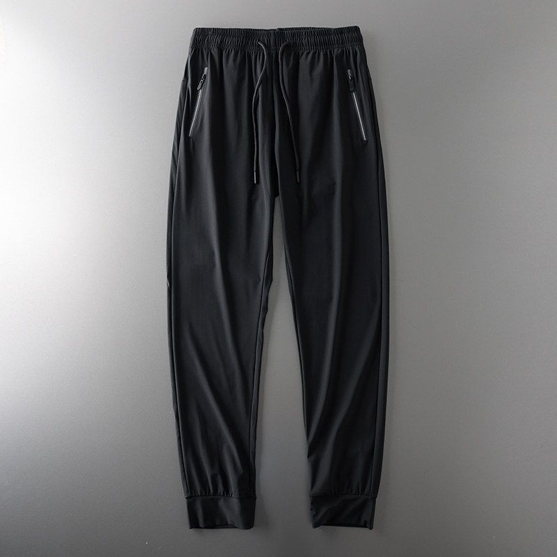 Export Tail Single Cut Label Sports Pants Men's Thin Summer Ice Silk Pants Drawstring Jogger Pants Export Men's Casual Pants