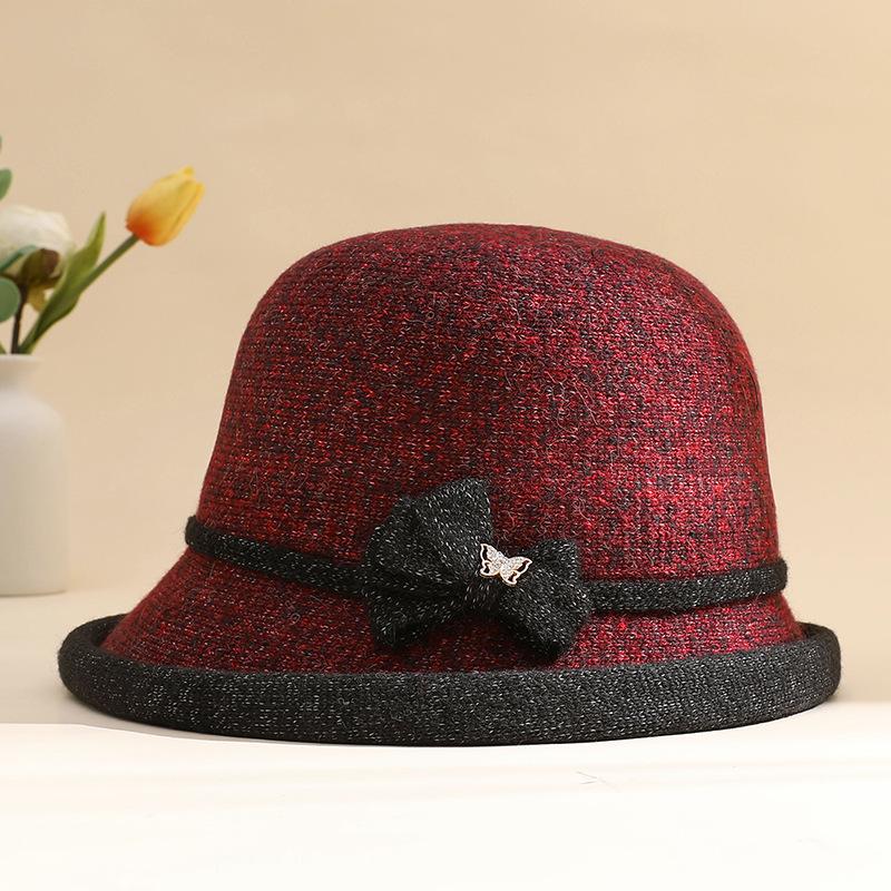 New Fashion Women's Hat Women's Autumn and Winter Versatile Basin Hat Medium Mother Crimping Top Hat Outdoor Casual Bucket Hat