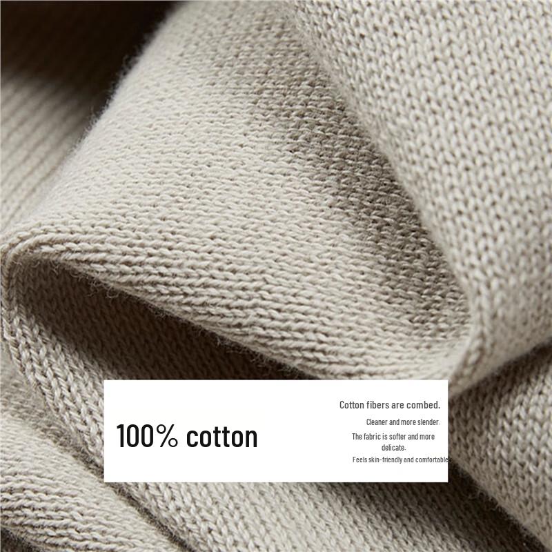 Giordano Men's Combed Cotton Crew Neck Pullover Sweater