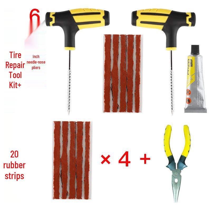 Rapid Repair Kit: Car & Motorcycle Tire Vacuum Glue and Emergency Tool Set