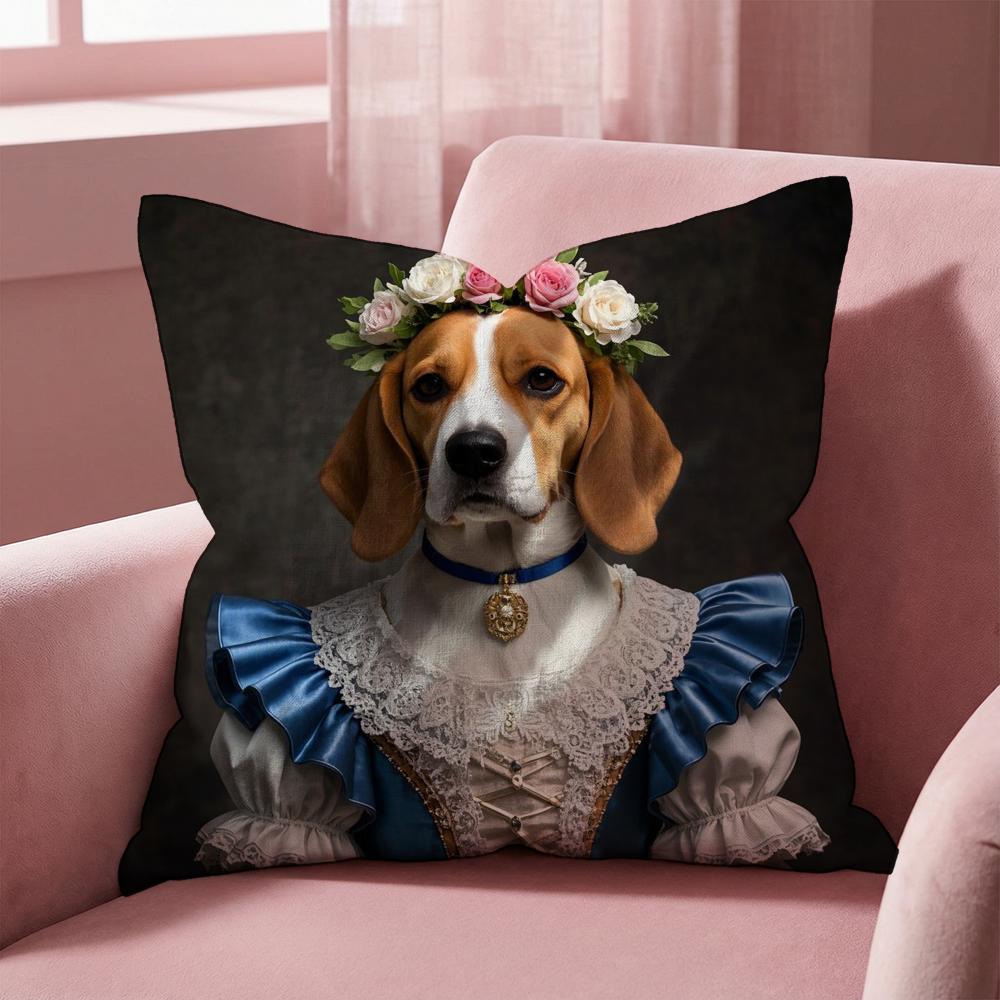 Beagle Dog Cushion Cover Multi-Scene Pillow Cover for Home & Car - Reversible, Soft & Durable for Daily Use