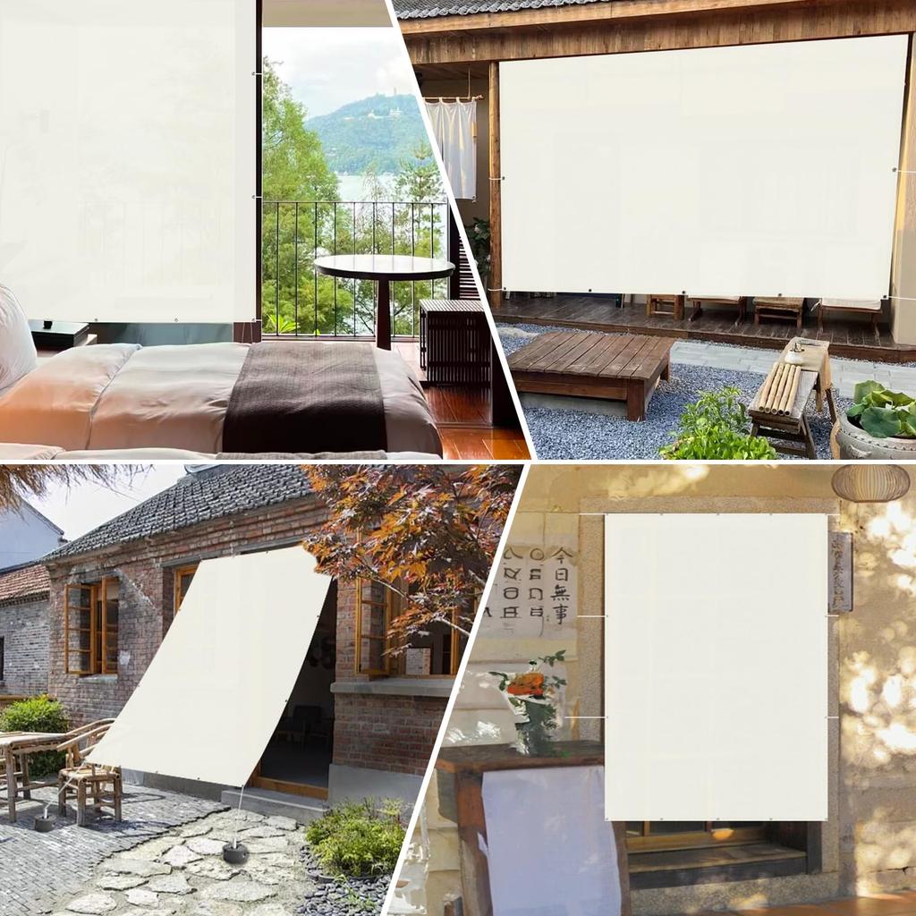 LOVE STORY Rain Sun Shade Water-Repellent Shade, 2x3m, Cream, Protection, Waterproof,