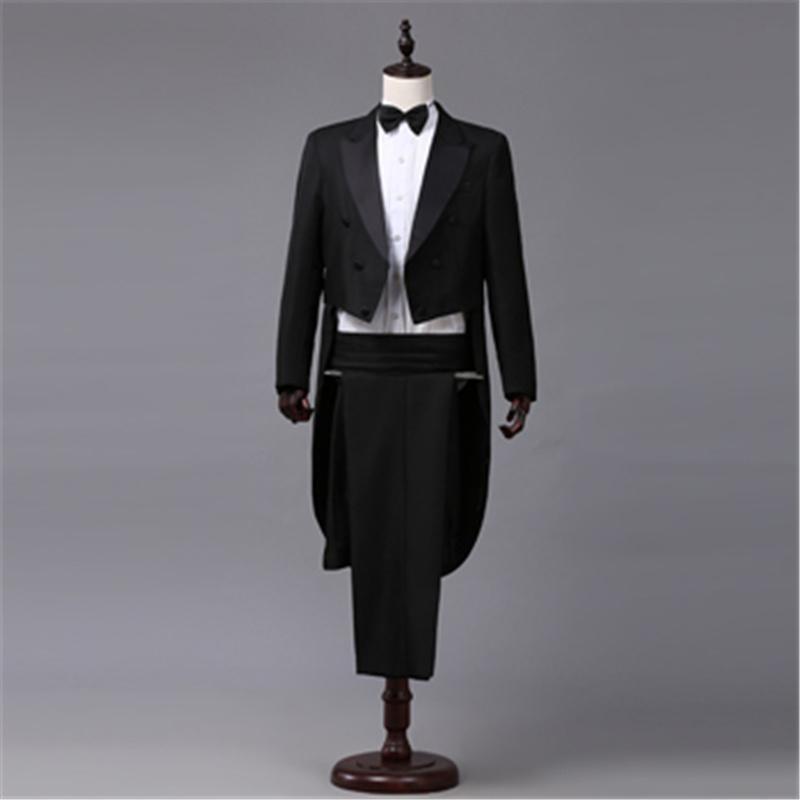 Men's Fit Suit Choral Suit Suit Stage Performance Jacket + Pants 2 Piece Set