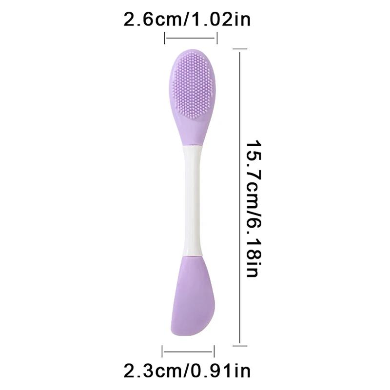 1PC Silicone Double Head Face Mask Brush Facial Exfoliate Blackhead Removal Cleanser Brush Mud Film Spatula Facial SkinCare Tool