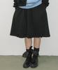 RONRON Button Ribbon Sweat Midi Skirt Black