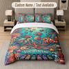 Ocean Mermaid Theme Custom Text Or Name 3Pcs Bedding Set 1 Flat Sheet & 2 Pillowcases Personalized Home Bedding