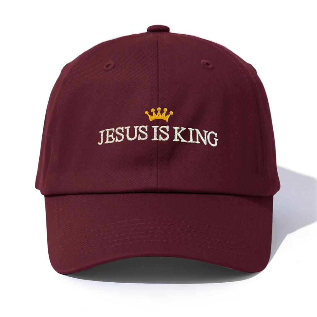 Pc JESUS IS KING Embroidery Baseball Cap for AdultsMinimalist Retro Style Casual Soft Adjustable Dad HatPerfect As Gift