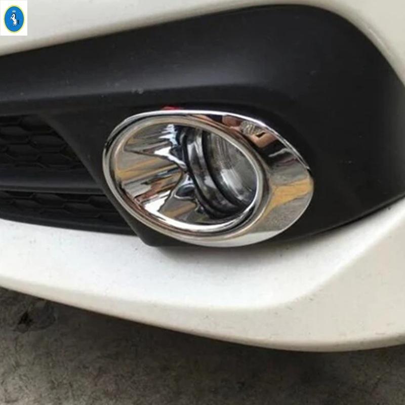 Chrome Car Front Fog Lamp Lights Eyebrow Eyelid Decor Ring Cover Trim For Honda Civic 2016 - 2018 Exterior Refit Kit Accessories