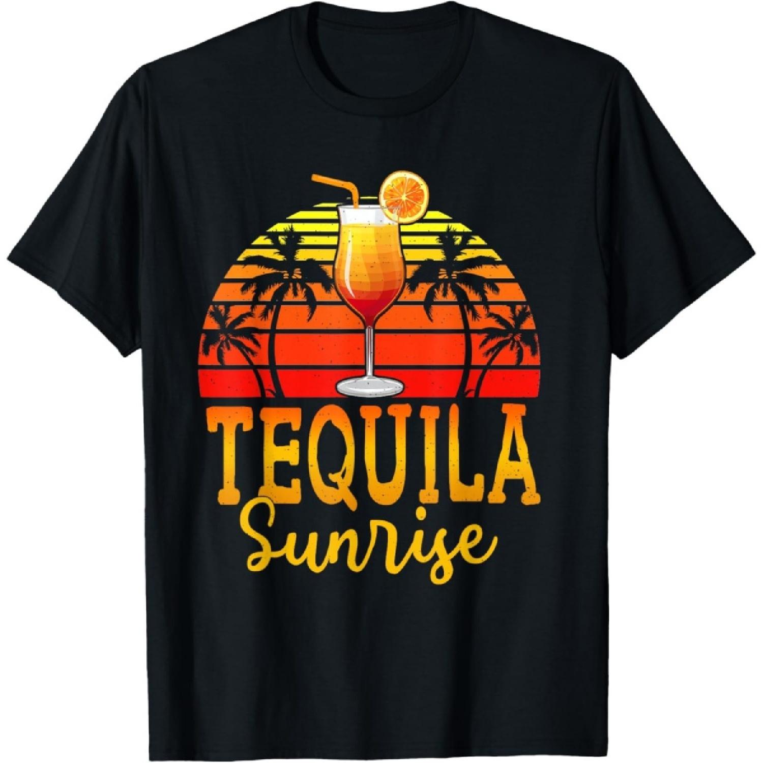 Tequila Sunrise Funny Gift Shirt Funny Tequila Lover T-Shirt S чёрный