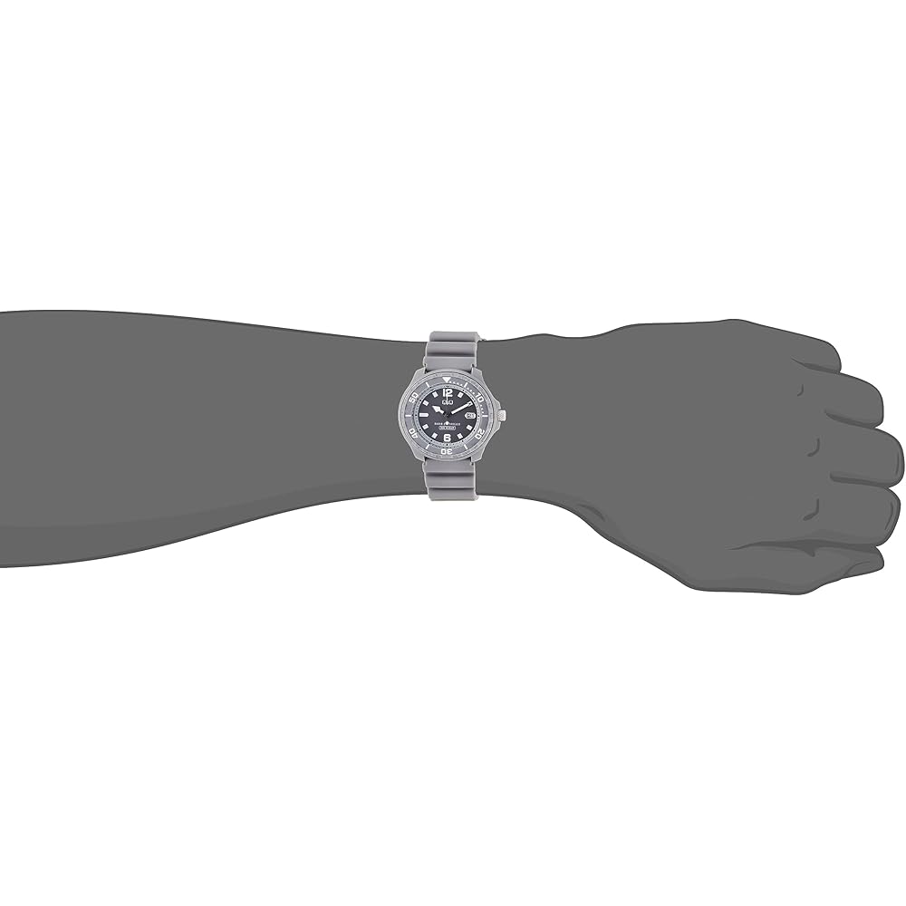 Citizen Q&Q Analog Solar Radio-Controlled Watch Waterproof Date Men's Gray with Urethane Band