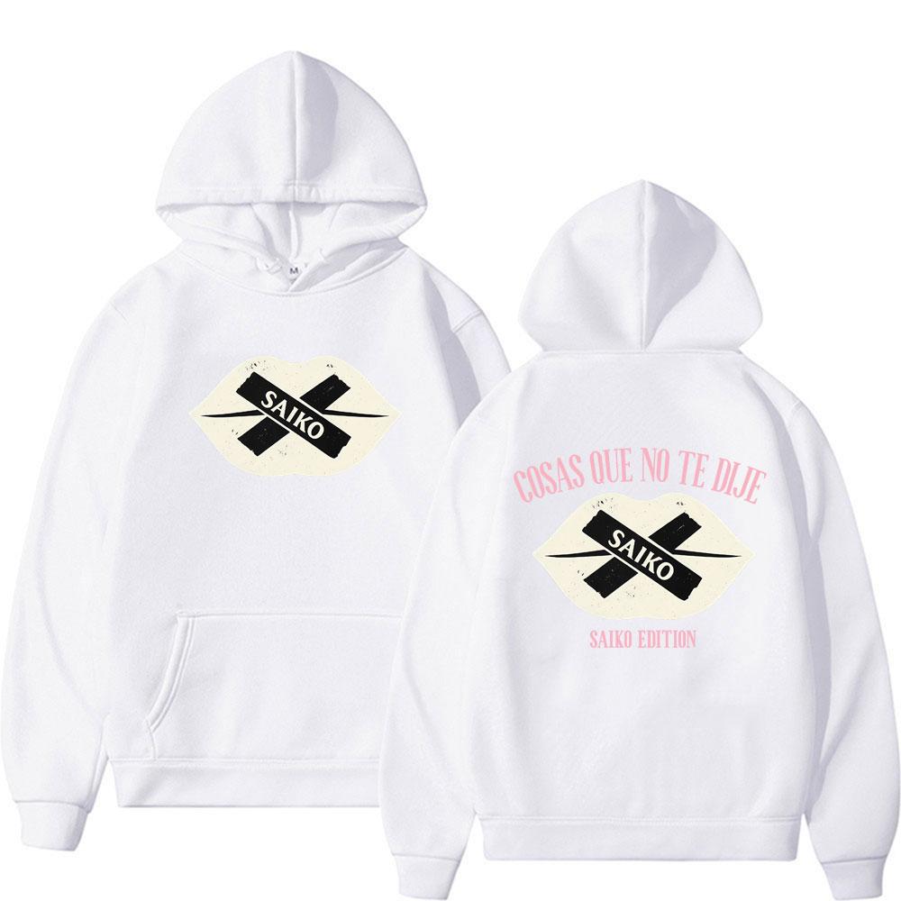Rapper Saiko Cosas Que No Te Dije Graphic Hoodie Men's Clothing Retro 90s Fashion Classic Long Sleeve Comfort Hooded Sweatshirts