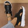 Fashion Women Sandals New Comfortable Knitted Platform Sandals Peep Toe Lace-Up Designer Versatile Casual Sporty Style Shoes for Women