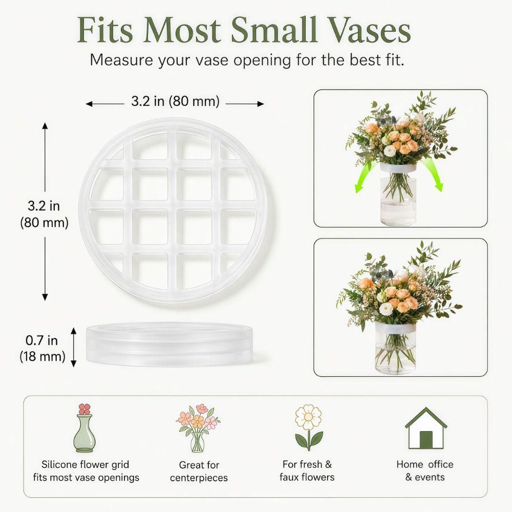 1/2Pcs Silicone Silicone Flower Arranging Grid Stretchable Washable Reusable Flower Arranger Stretchable Structure Translucent