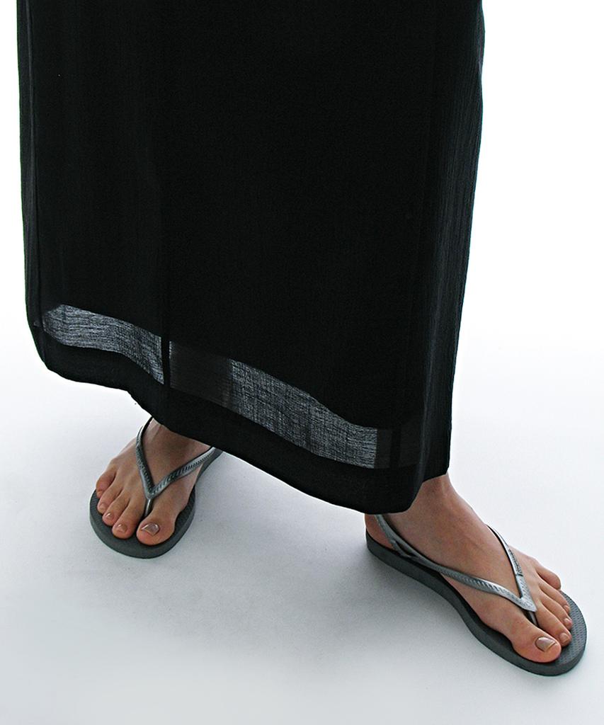 Partimento Woman Sheer Layered Maxi Skirt_Black