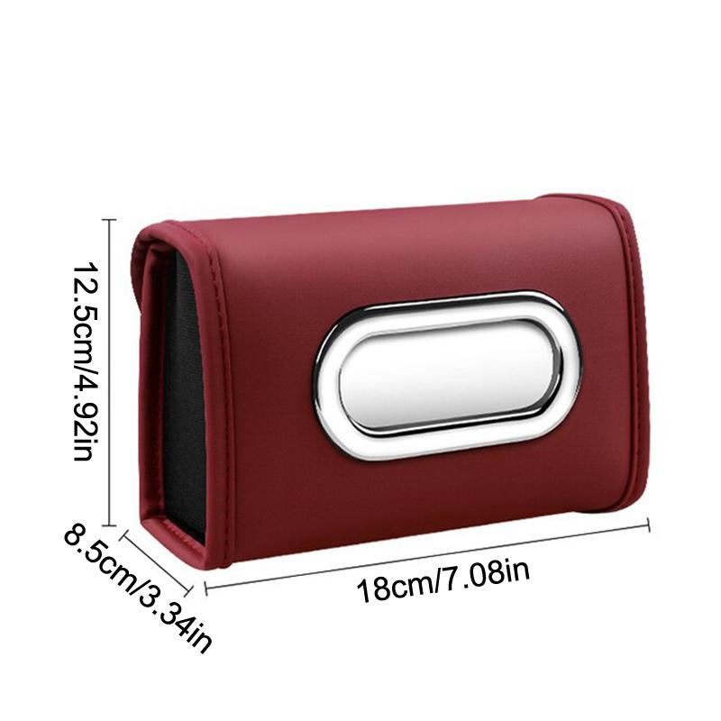 Car Tissue Box Holder Pu Leather Car Center Console Armrest Napkin Box, Hanging Multi-Functional Tissue Box, Tissue Bag